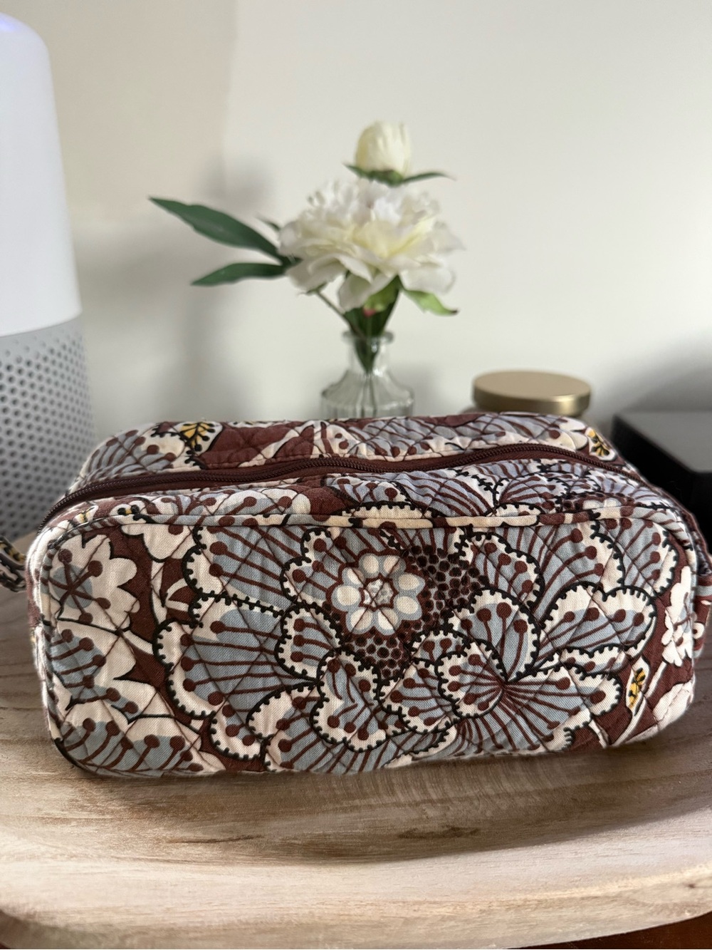 Vintage Vera Bradley Caffè Latte Large Cosmetic Bag 2008 Retired